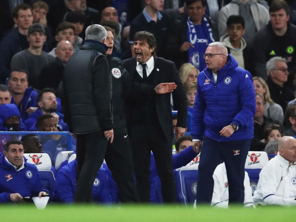 Mourinho and Conte went head to head at Stamford Bridge (Getty)