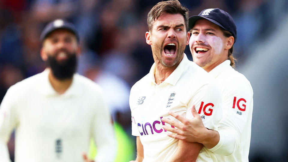 Jimmy Anderson, pictured here in action for England in the third Test against India.