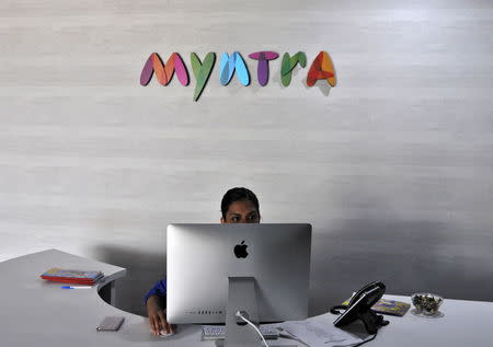 An employee works inside the office of Myntra in Bengaluru, India, in this May 6, 2015 file photo. REUTERS/Abhishek N. Chinnappa/Files