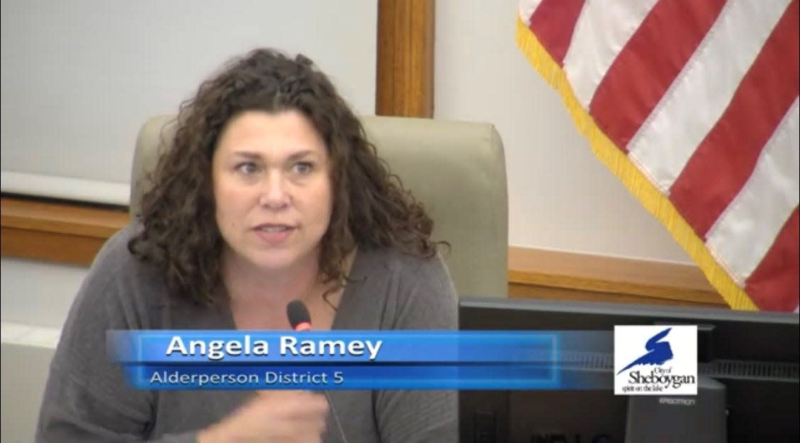 Angela Ramey voices her concerns over Sheboygan Municipal Code 18-1 during last Monday's meeting.