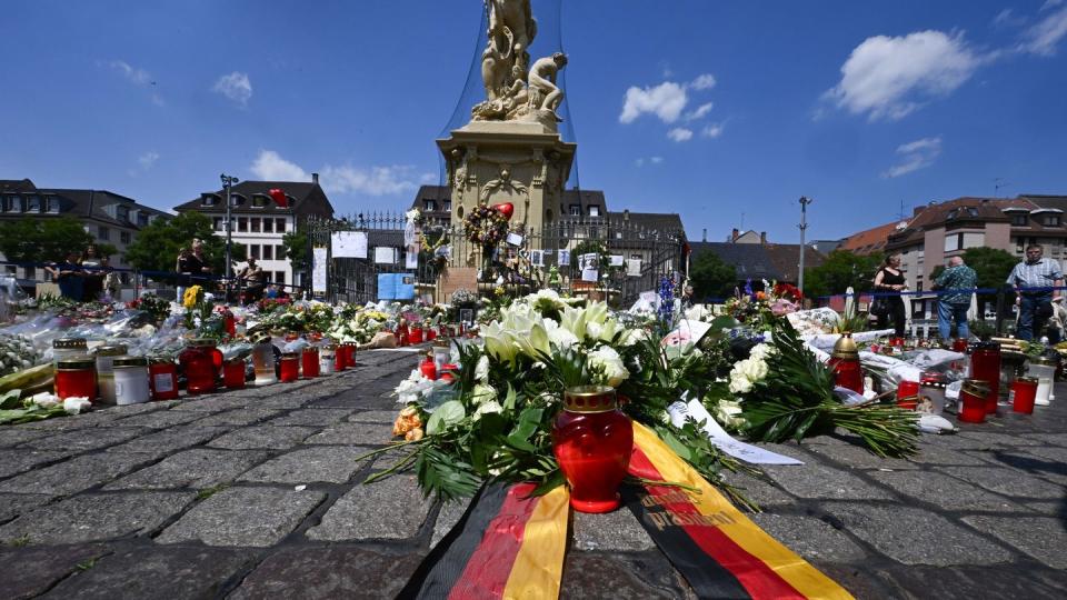 Auf dem Mannheimer Marktplatz kam es am 31. Mai zu einer tödlichen Messerattacke. (Bild: dpa)