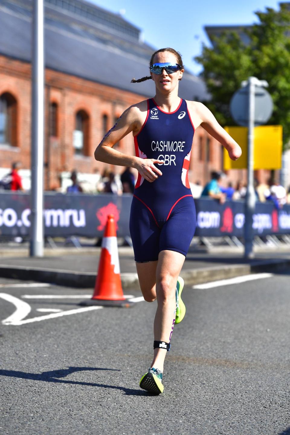 Claire Cashmore on her way to winning in Swansea.