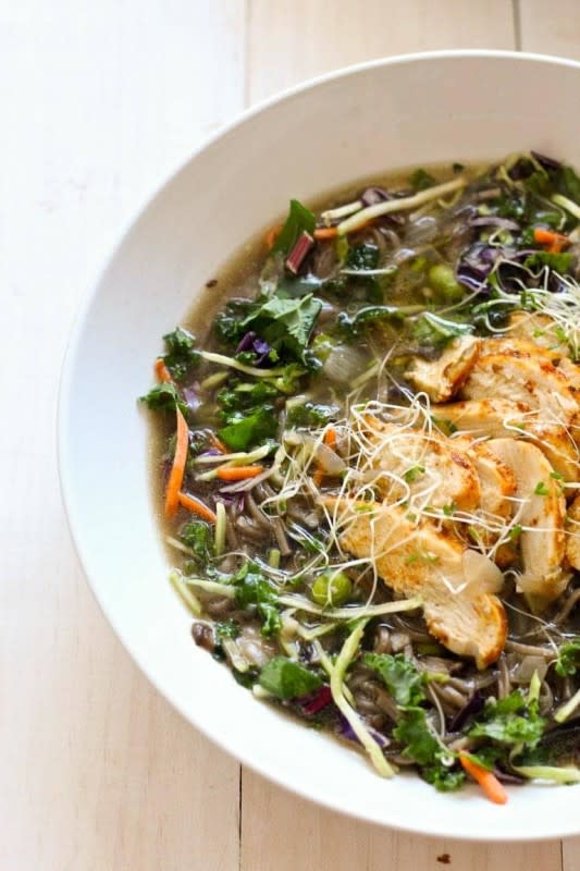 <p>These soba noodle broth bowls are a delicious Panera Bread Copycat – you'd be surprised how easy they are to make at home with kale slaw and chicken!</p><p><strong>Get the recipe: <a href="https://thegirlonbloor.com/soba-noodle-broth-bowls-panera-bread-copycat/" rel="nofollow noopener" target="_blank" data-ylk="slk:Soba Noodle Broth Bowls;elm:context_link;itc:0;sec:content-canvas" class="link rapid-noclick-resp"><em>Soba Noodle Broth Bowls</em></a></strong></p>