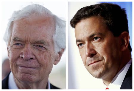 A combination photo shows Republican U.S. Senator Thad Cochran (L) in Pass Christian, Mississippi in this June 19, 2014 file photo and Tea Party candidate Chris McDaniel (R) in Hattiesburg, Mississippi in this June 24, 2014 file photo. REUTERS/Lee Celano (L) REUTERS/Jonathan Bachman (R)