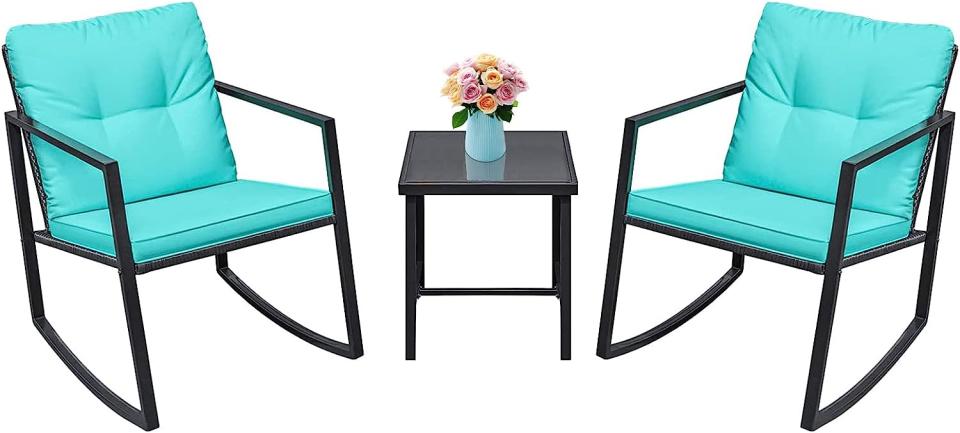 OKSTENCK Rocking Chairs Table Set. Image via Amazon.