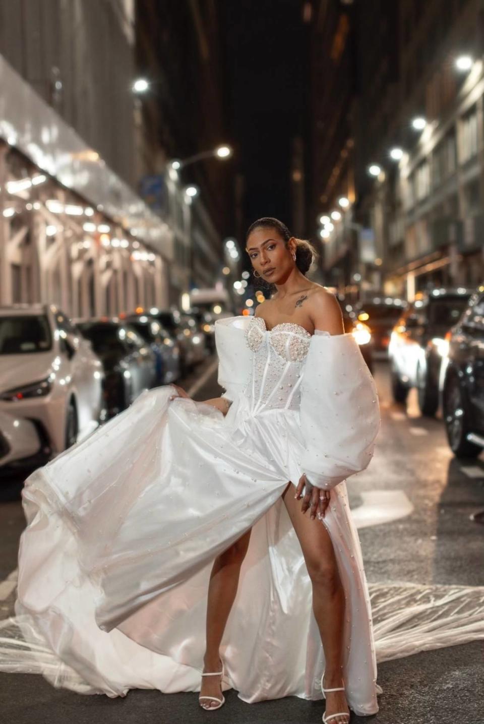 Alicia Ybarra’s collection was the closer for one New York Fashion Week show last month, which allowed her to then take the models still in her dresses to the streets of New York for a photo shoot. Hunter Valentino/Courtesy photo