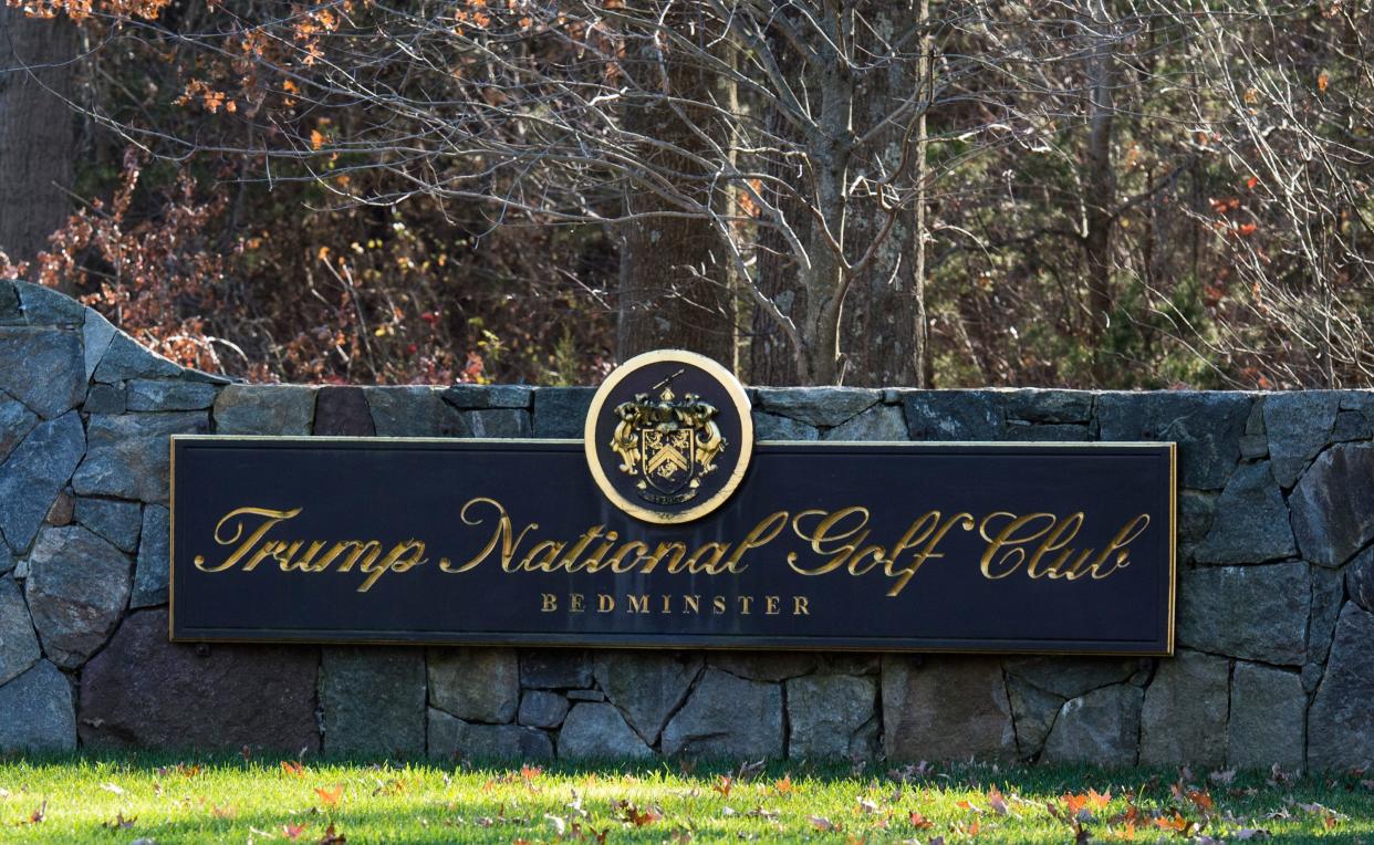 Sign at Trump National Golf Club.