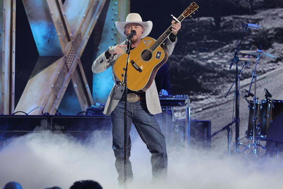 Cody Johnson performs onstage at The 56th Annual CMA Awards at Bridgestone Arena on November 09, 2022 in Nashville, Tennessee.