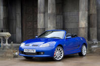 <p>The TF was another success story for MG, becoming one the UK’s best-selling sports. Nearly <strong>40,000</strong> were built before MG Rover’s demise in 2005, cutting short its potential to outsell its predecessor. New aerodynamics set it apart from the MG F, as did the <strong>steel spring suspension</strong>, which gave it a harder edge than before. In 2008, the TF made an unlikely comeback as the MG TF LE 500 following the NAC’s purchase of MG Rover’s remaining assets.</p>