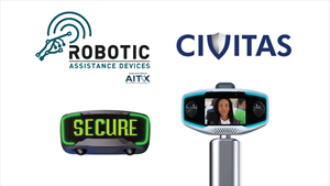 Illustration of one RAD ROSA 3.0 and one AVA 3.0 security robot in simulated autonomous response mode. Civitas, RAD's authorized dealer in Romania has order one each of these devices.