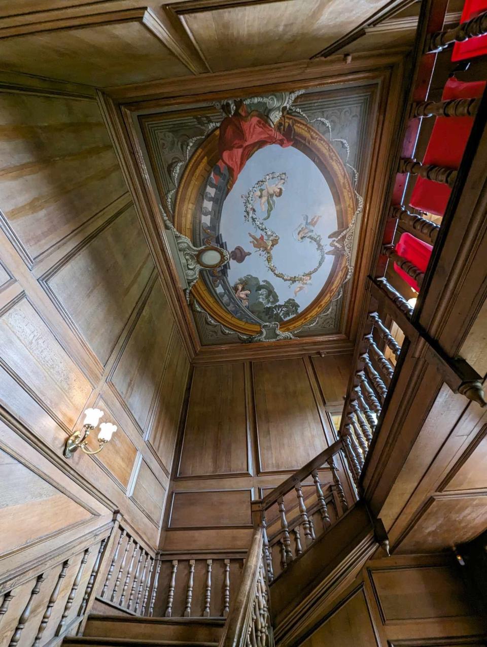 mural on the ceiling at Callendar House
