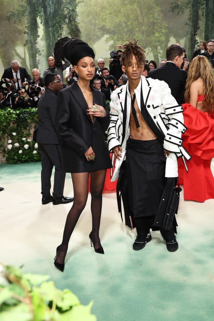 Willow Smith and Jaden Smith attend The 2024 Met Gala Celebrating "Sleeping Beauties: Reawakening Fashion" at The Metropolitan Museum of Art on May 06, 2024 in New York City.