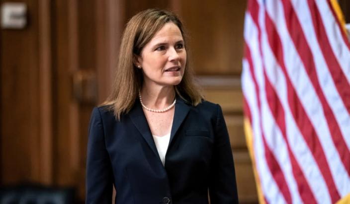 Protesters Descend on Amy Coney Barrett’s Home One Day after Kavanaugh Assassination Plot