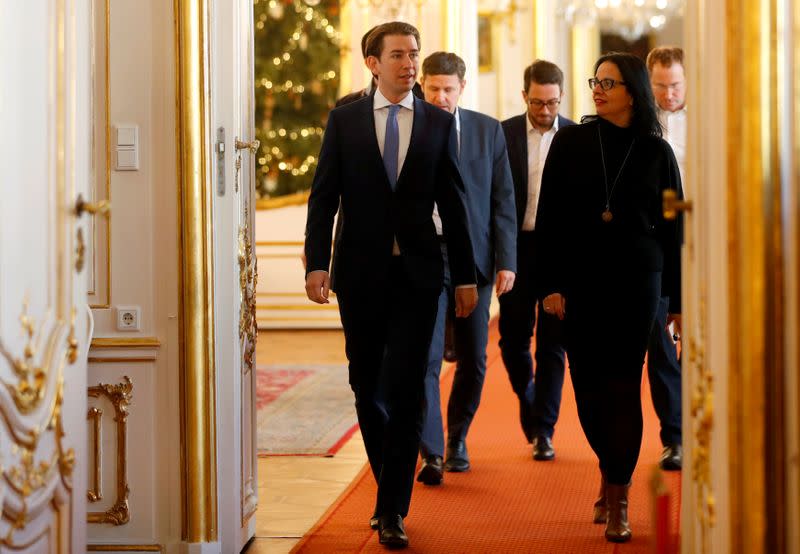 Head of People's Party (OeVP) Sebastian Kurz arrives to meet with Austria's President Alexander Van der Bellen at the presidential office in Vienna