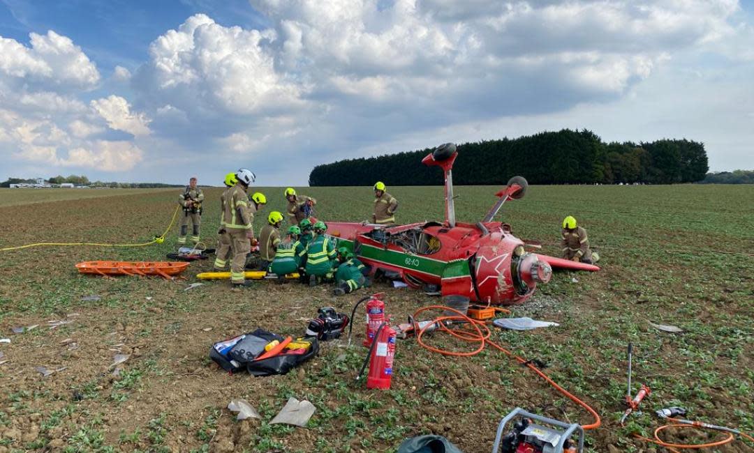 Two men narrowly escaped an aircraft crash in Essex with minor injuries. (SWNS)