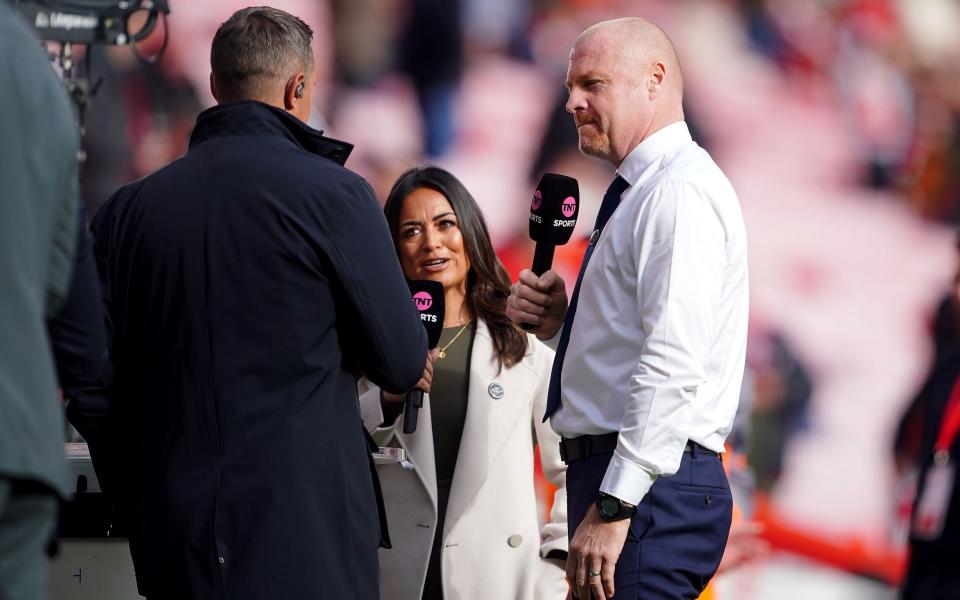 Everton manager Sean Dyche is interviewed by TNT Sports pitch