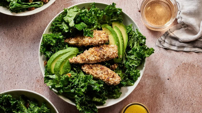 Almond-Crusted Chicken Kale Salad
