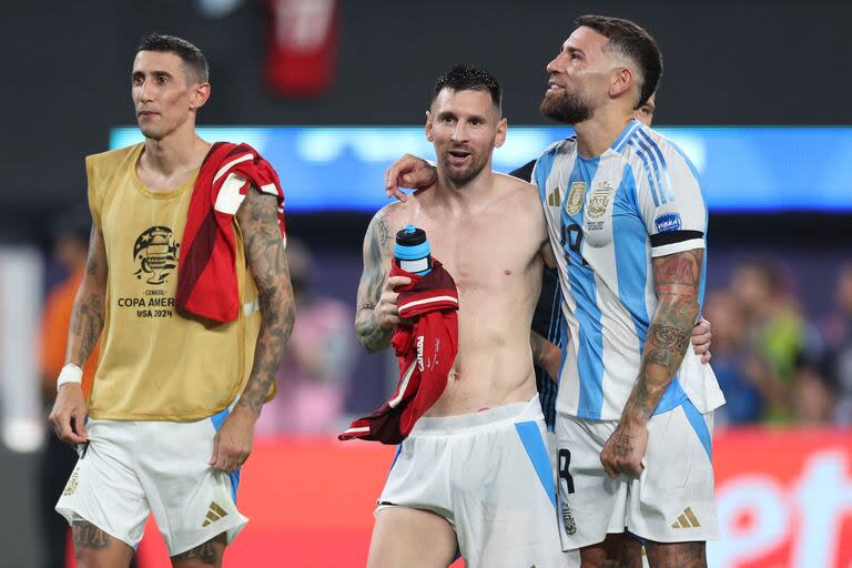 Lionel Messi, Nicolas Otamendi y Ángel Di María: la vieja guardia, frente a otra final