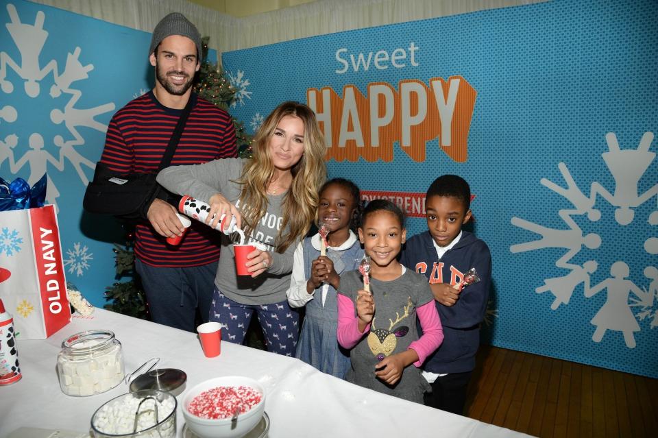 Eric and Jessie James Decker with Old Navy treating&nbsp;the Madison Square Boys &amp; Girls Club to a PJ party.&nbsp;