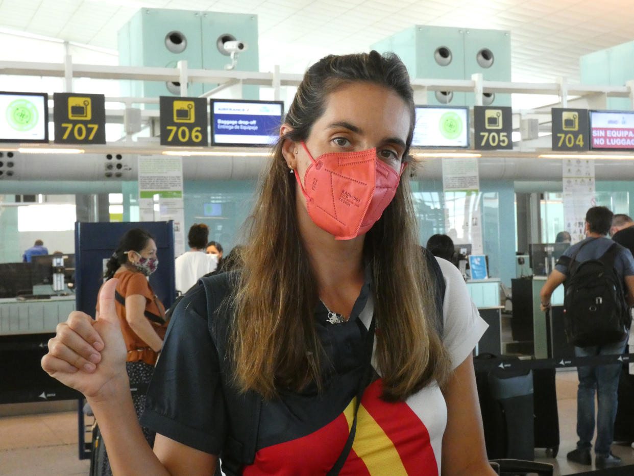 BARCELONA, SPAIN - JULY 21: Ona Carbonell at the airport on 21 July 2021, in Barcelona, Spain. (Photo By Ana Belen Morant/Europa Press via Getty Images)