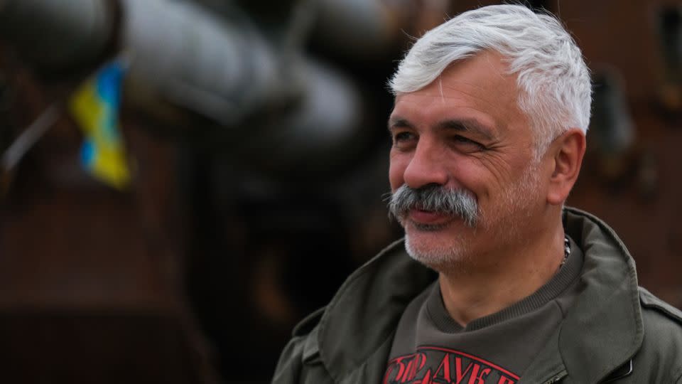 Bratstvo battalion founder and adviser, Dmytro Korchynskyi says attacks on Crimea are "vital" for Ukraine's war effort. - Vasco Cotovio/CNN