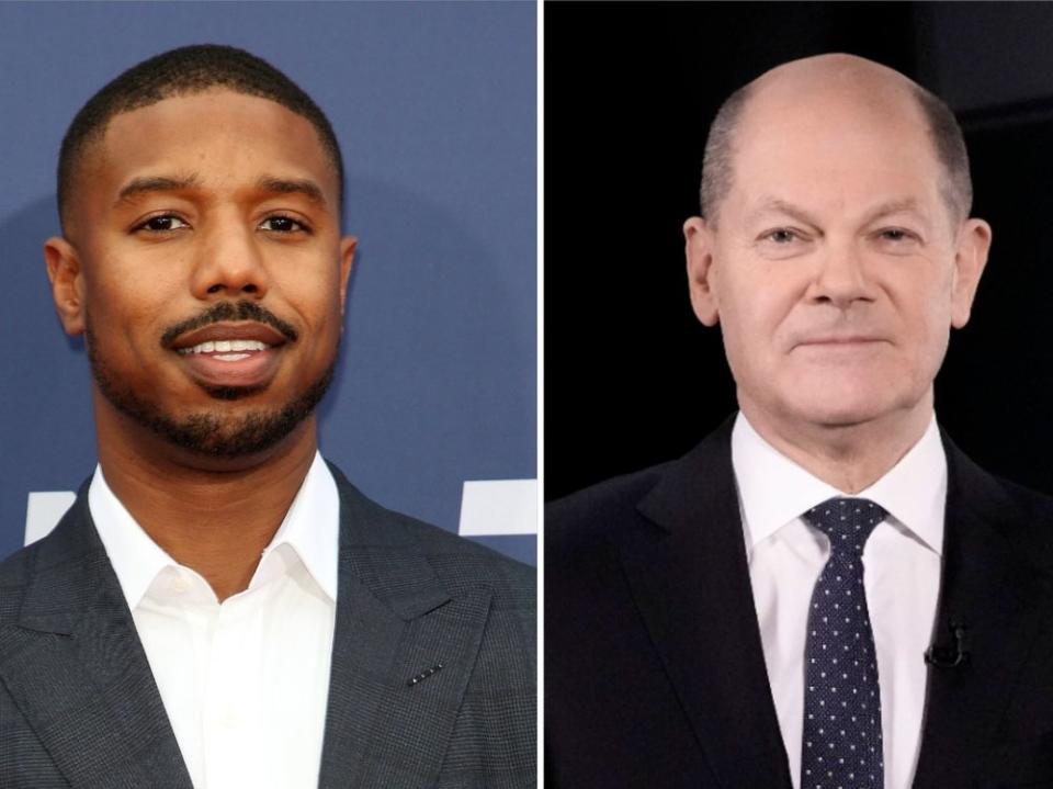 Michael B. Jordan (l.) und Olaf Scholz haben es in die Liste der 