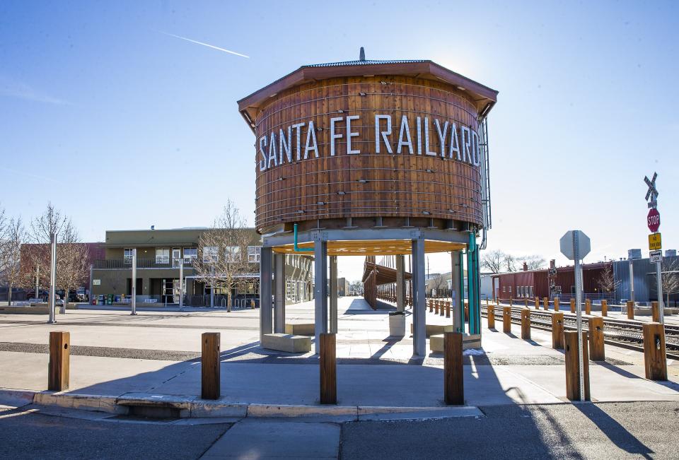 Water tower at the Santa Fe Railyard in Santa Fe, New Mexico January 30, 2017.