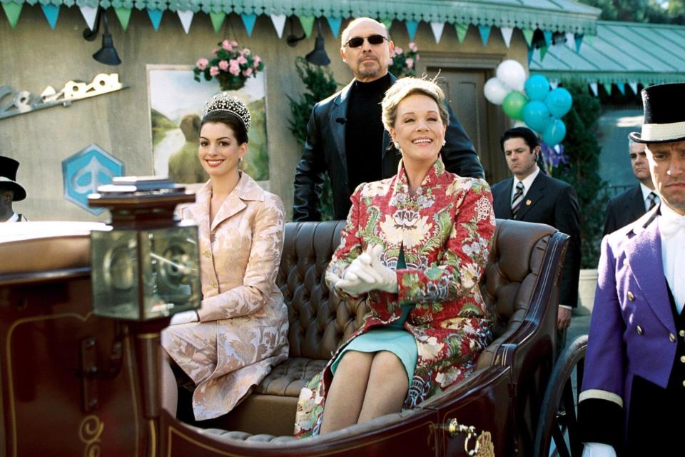 Editorial use only. No book cover usage. Mandatory Credit: Photo by Moviestore/Shutterstock (1628645a) The Princess Diaries 2: Royal Engagement, Anne Hathaway, Hector Elizondo, Julie Andrews Film and Television