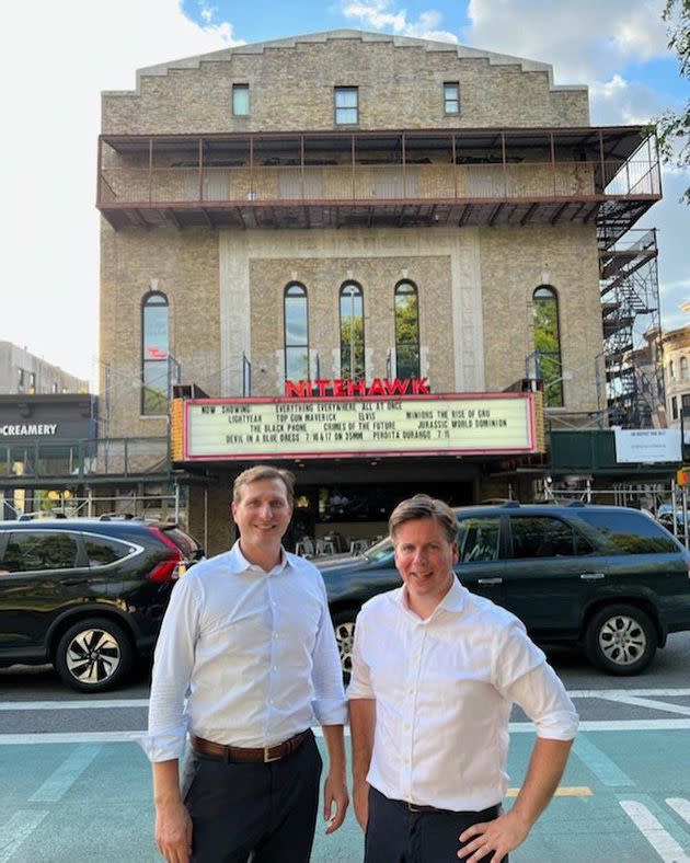 Dan Goldman campaigns with New York Assemblyman Robert Carroll (D) in Park Slope, Brooklyn. Carroll has endorsed Goldman in his 10th Congressional District primary campaign. (Photo: Goldman Campaign)