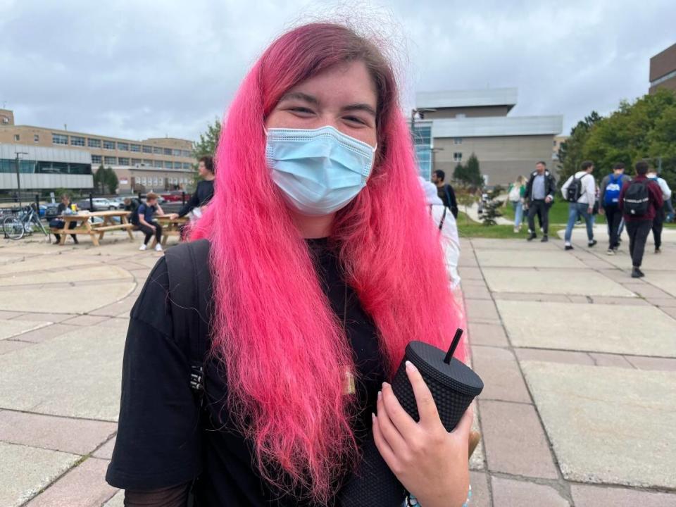 Third-year English student Samantha Noel returned to the Memorial University campus on Tuesday. (Jeremy Eaton/CBC - image credit)