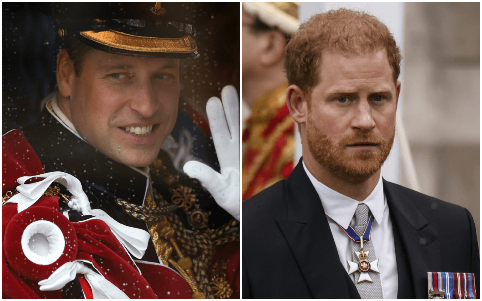 威廉王子、哈利王子參與父親查爾斯三世的加冕典禮。（AFP）