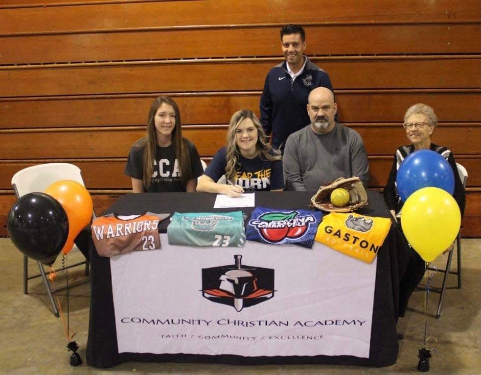 McKenzie Gates of Community Christian Academy in Bessemer City recently signed a National Letter of Intent to attend Gaston College and play softball.