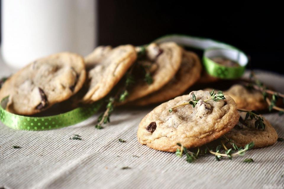 <strong>Get the <a href="http://passthesushi.com/sea-salt-and-thyme-chocolate-chunk-cookies/" target="_blank">Sea Salt and Thyme Chocolate Chunk Cookies recipe</a> by Pass the Sushi</strong>