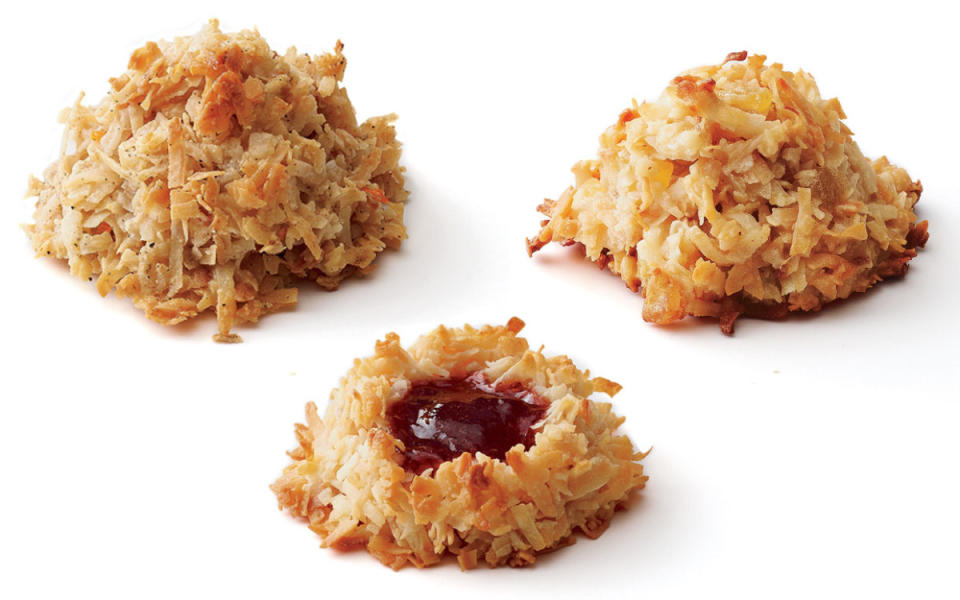 <p>Andrew Purcell for Parade</p><p>These gluten-free treats are tender, moist, with a perfectly golden brown crisp crust</p><p><strong>Get the recipe: <a href="/279095/sarahdigregorio/toasted-coconut-macaroons/" data-ylk="slk:Toasted Coconut Macaroons;elm:context_link;itc:0;sec:content-canvas" class="link ">Toasted Coconut Macaroons</a></strong></p><p><strong>Related: <a href="https://parade.com/1389290/jocelyndelkadams/peanut-butter-cookies/" rel="nofollow noopener" target="_blank" data-ylk="slk:25 Peanut Butter Cookies;elm:context_link;itc:0;sec:content-canvas" class="link ">25 Peanut Butter Cookies</a> </strong></p>