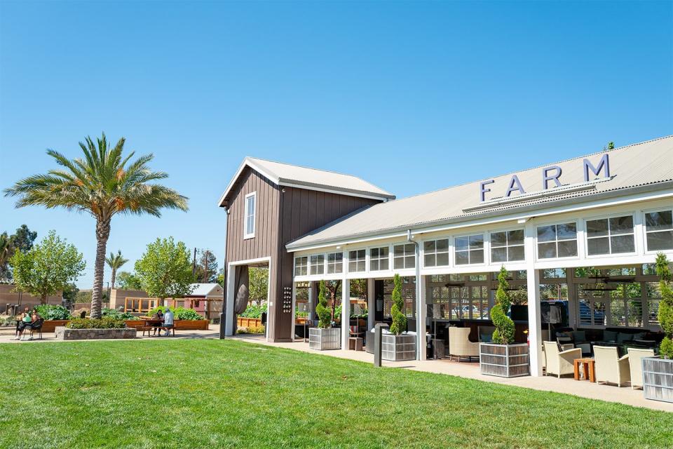 Facade of the Farm restaurant at Carneros Resort and Spa hotel in Napa, California, September 11, 2021. . (Photo by Sftm/Gado/Sipa USA)(Sipa via AP Images)