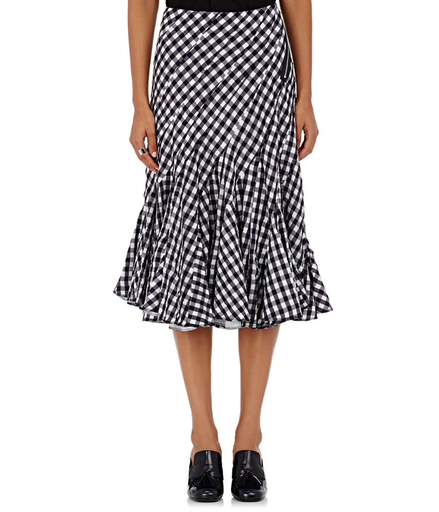 <p>Gingham seersucker knee-length skirt, $970, <a rel="nofollow noopener" href="http://www.barneys.com/product/tricot-comme-des-garcons-gingham-seersucker-knee-length-skirt-504789459.html?utm_source=polyvore&utm_medium=affiliate&utm_campaign=desktop_knee%20length%20skirts" target="_blank" data-ylk="slk:barneys.com;elm:context_link;itc:0;sec:content-canvas" class="link ">barneys.com</a> </p>