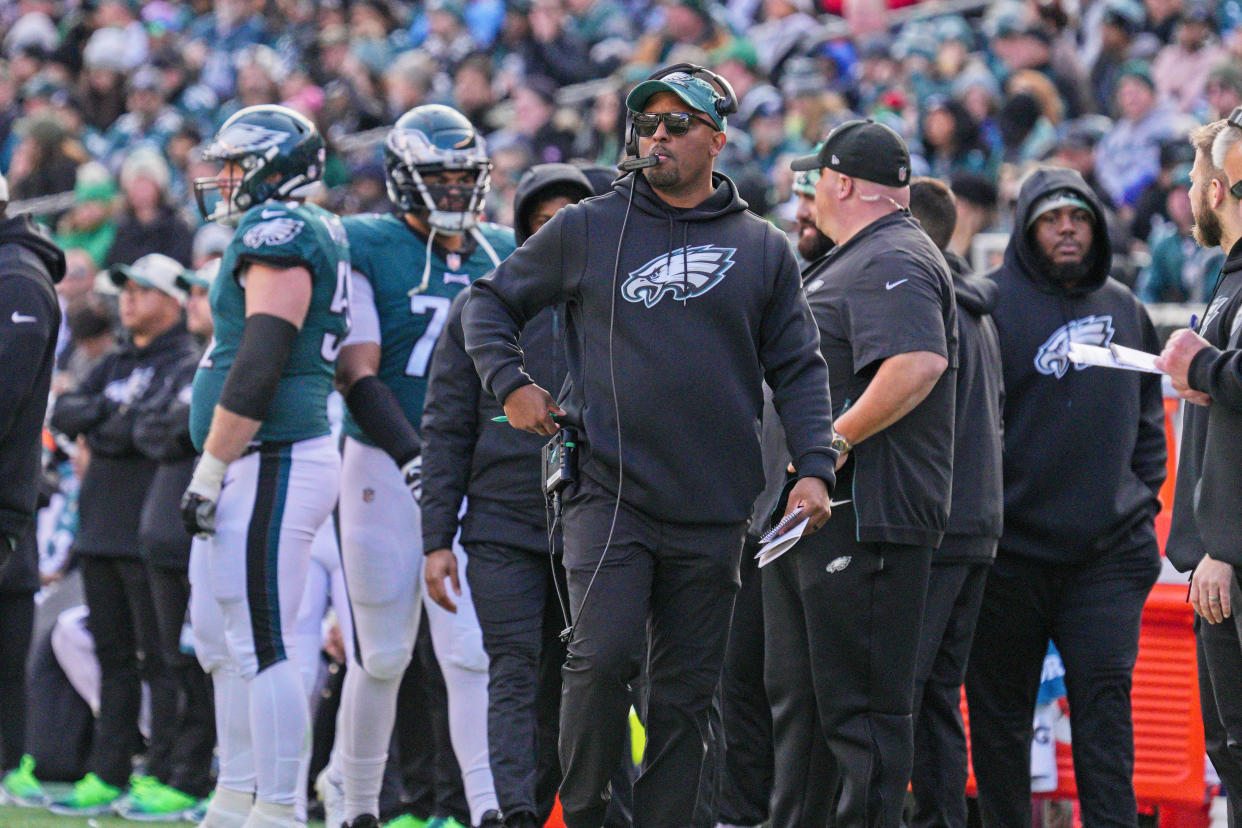 Brian Johnson has been the Eagles' quarterbacks coach since 2021. (Photo by Andy Lewis/Icon Sportswire via Getty Images)