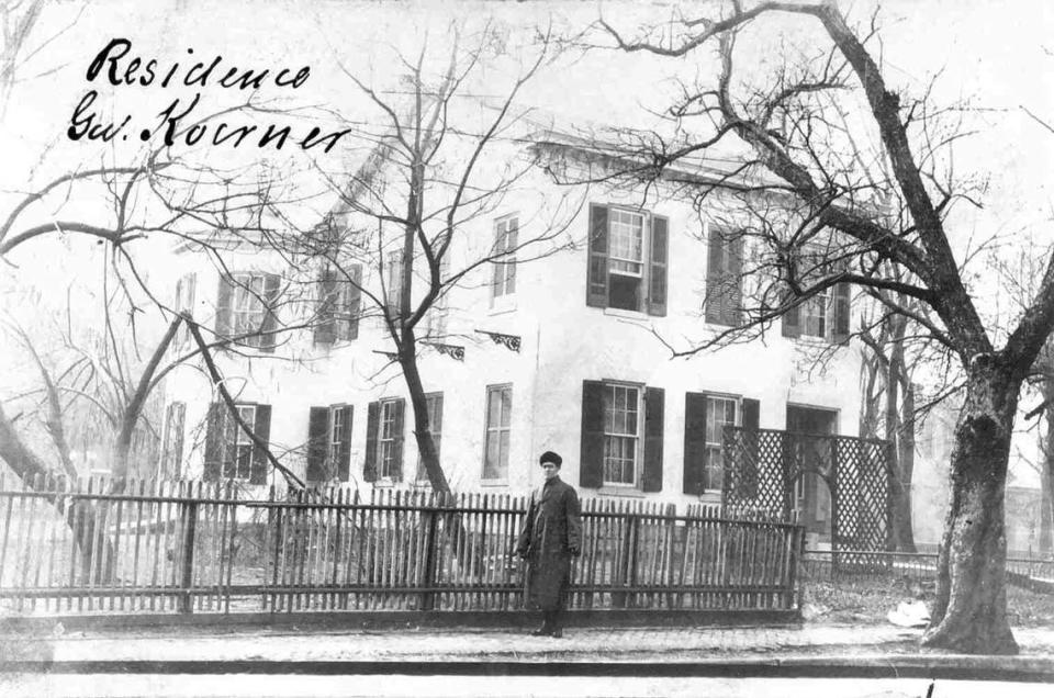 The Koerner home in Belleville is shown with an unidentified man out front in this 1890s photo. It originally faced Shawneetown Road, now Mascoutah Avenue. The current address is 200 Abend St.