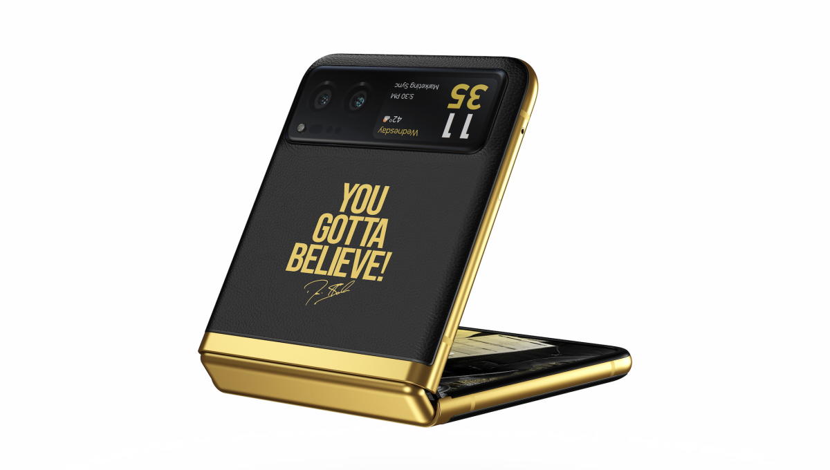 Boost Mobile’s Deion Sanders-themed Moto Razr is a gold-rimmed motivation machine