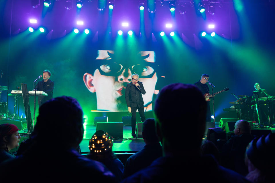 SEATTLE, WASHINGTON – NOVEMBER 07: Devo performs onstage at the Paramount Theatre during the 50th Anniversary Farewell Tour on November 07, 2023 in Seattle, Washington. (Photo by Mat Hayward/Getty Images)