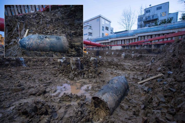 The German bomb was found by construction workers (PA)