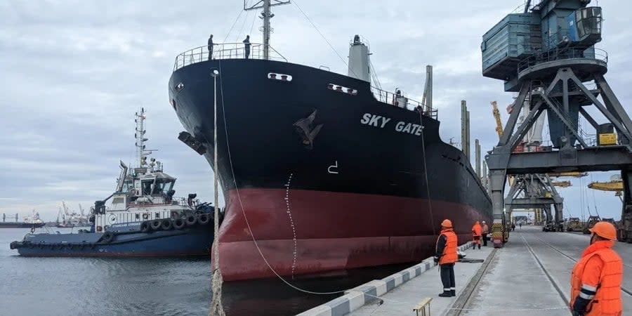 A ship in a Ukrainian port