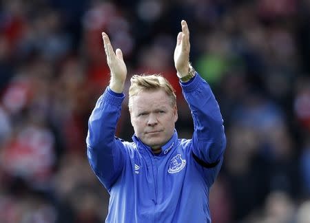 Britain Soccer Football - Liverpool v Everton - Premier League - Anfield - 1/4/17 Everton manager Ronald Koeman looks dejected after the match Action Images via Reuters / Carl Recine Livepic