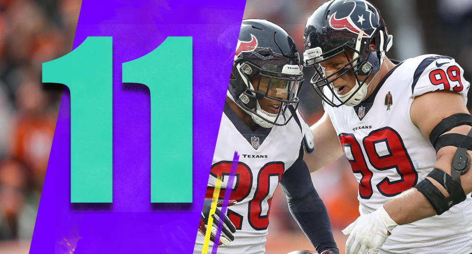 <p>Three times this season Houston has benefited in a very close game from an opposing coach’s weird decision. Having other coaches screw up regularly certainly doesn’t seem like a sustainable plan for the Texans, but it has gotten them to 6-3. (Justin Reid, J.J. Watt) </p>