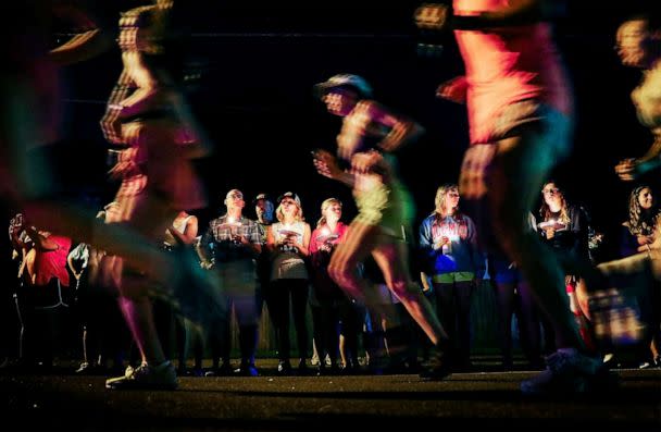 PHOTO: Thousands of runners, supporters and mourners attend a 4:20 a.m 'Let's Finish Liza's Run' event in honor of Eliza Fletcher, Sept. 9, 2022 in Memphis, Tenn. (Daily Memphian via AP)