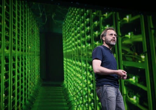 Urs Hoelzle, senior vice president of technical Infrastructure and Google Fellow, talks about the technology behind Google during the keynote at Google's annual developer conference, Google I/O, in San Francisco in California