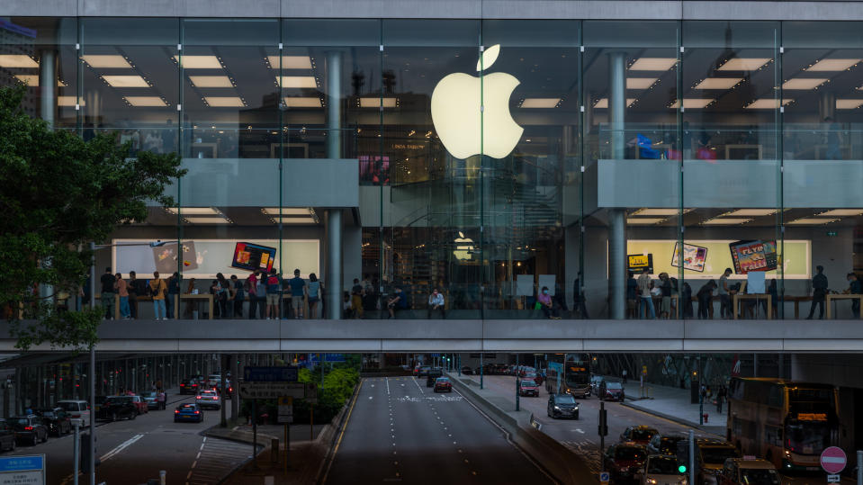  The Apple store at IFC on August 7, 2021 in Hong Kong, China. (Photo by Marc Fernandes/NurPhoto)