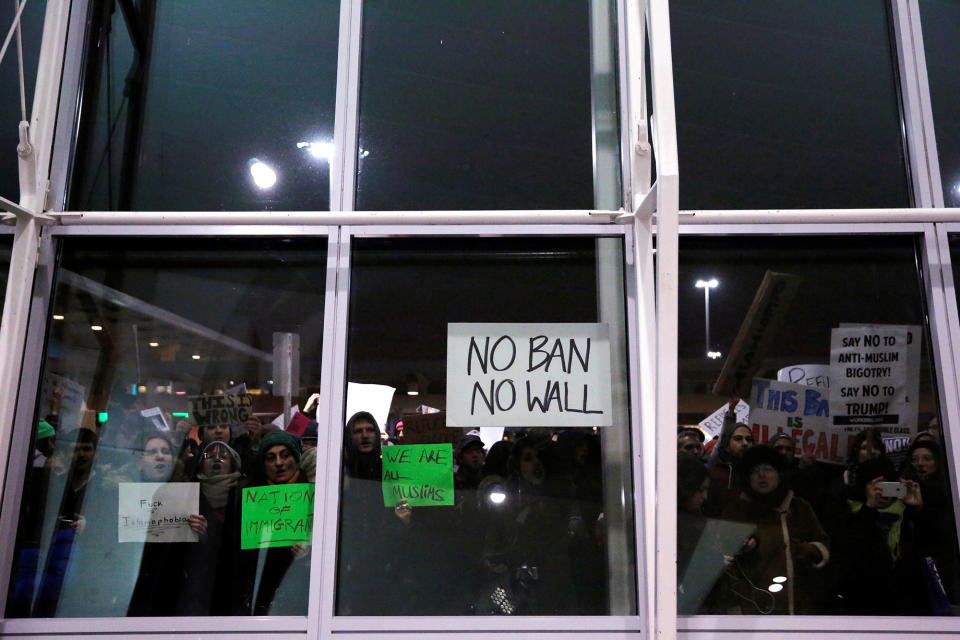 Protests at U.S. airports over travel ban