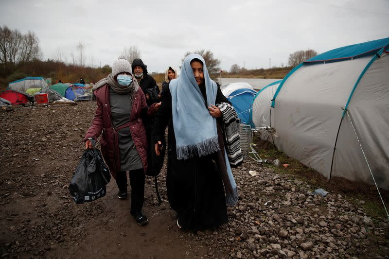 Makeshift migrant camp of Loon Beach in Dunkerque