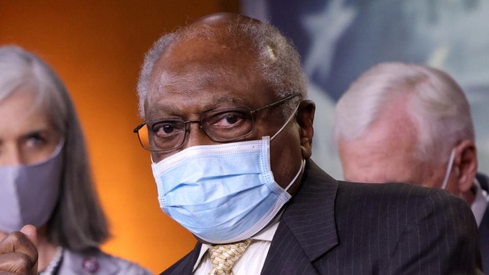 South Carolina Rep. Jim Clyburn speaks during a press conference at the U.S. Capitol Tuesday in Washington, D.C. (Photo by Win McNamee/Getty Images)